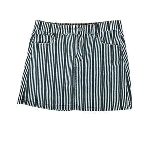 Super Cute SKY & SPARROW Tilly's Striped Denim Jean Jeans Mini Skirt Size Small